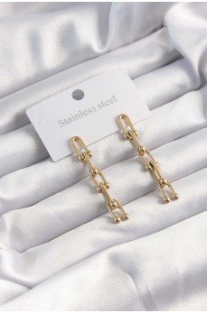 316L Çelik Altın Renk Sallantılı Model Küpe