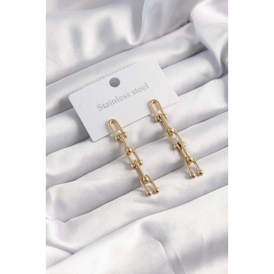 316L Çelik Altın Renk Sallantılı Model Küpe 316L Çelik Altın Renk Sallantılı Model Küpe