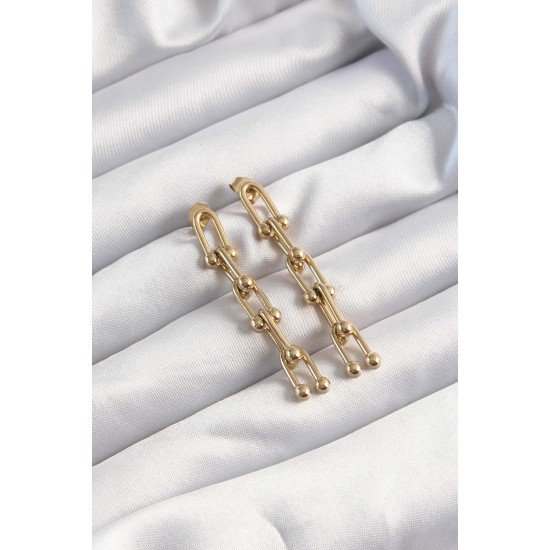 316L Çelik Altın Renk Sallantılı Model Küpe 316L Çelik Altın Renk Sallantılı Model Küpe