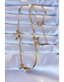 316L Çelik Altın Renk İtalyan Zincirli Fiyonk Kolye