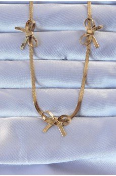 316L Çelik Altın Renk İtalyan Zincirli Fiyonk Kolye