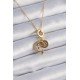 316L Çelik Gold Renk Zirkon Taşlı Ay Yıldız  Model Charm Model Kadın Kolye