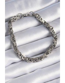 316L Çelik Gümüş Renk Kral Zincir Model Erkek Bileklik