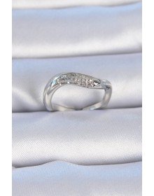 Pirinç Gümüş Renk Zirkon Taşlı Kadın Yüzük