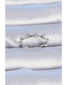 Pirinç Gümüş Renk Zirkon Taşlı Kadın Yüzük