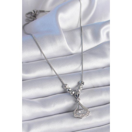 316L Çelik Zincir Gümüş Renk Gingko Yaprağı Model Zirkon Taş Detay Kadın Kolye 316L Çelik Zincir Gümüş Renk Gingko Yaprağı Model Zirkon Taş Detay Kadın Kolye