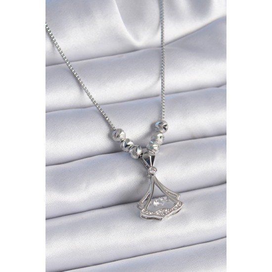 316L Çelik Zincir Gümüş Renk Gingko Yaprağı Model Zirkon Taş Detay Kadın Kolye 316L Çelik Zincir Gümüş Renk Gingko Yaprağı Model Zirkon Taş Detay Kadın Kolye