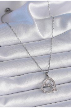 316L Çelik Zincir Gümüş Renk Zirkon Taşlı Kalp Model Melek Detay Kadın Kolye 316L Çelik Zincir Gümüş Renk Zirkon Taşlı Kalp Model Melek Detay Kadın Kolye