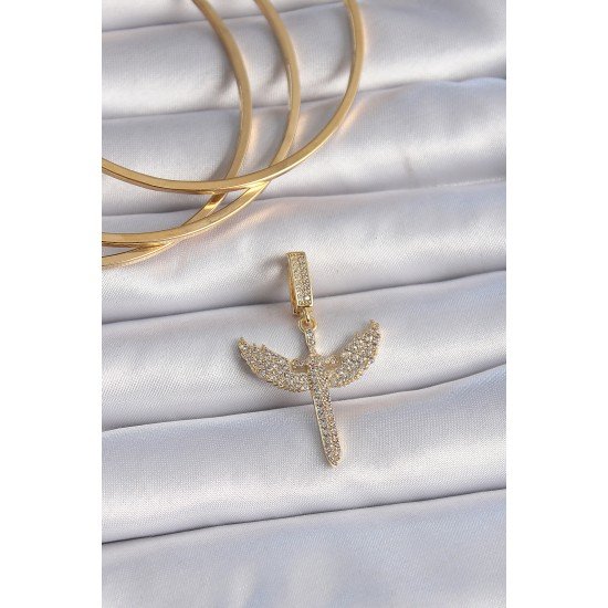 Pirinç Gold Renk Zirkon Taşlı Mikail Model Ajda Charm