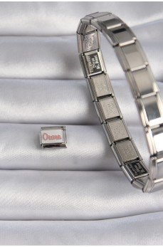 316L Çelik Gümüş Renk Beyaz Pembe Ouma İşlemeli Nomination Charm 316L Çelik Gümüş Renk Beyaz Pembe Ouma İşlemeli Nomination Charm