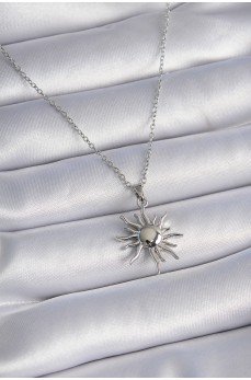 316L Çelik Gold Renk Zincir Güneş Figür Kadın Kolye