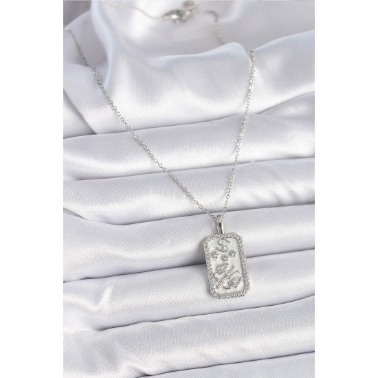 316L Çelik Gümüş Renk Zincir Yengeç Burcu Zirkon Taşlı Kadın Kolye 316L Çelik Gümüş Renk Zincir Yengeç Burcu Zirkon Taşlı Kadın Kolye