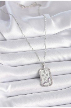 316L Çelik Gümüş Renk Zincir Yay Burcu Zirkon Taşlı Kadın Kolye 316L Çelik Gümüş Renk Zincir Yay Burcu Zirkon Taşlı Kadın Kolye