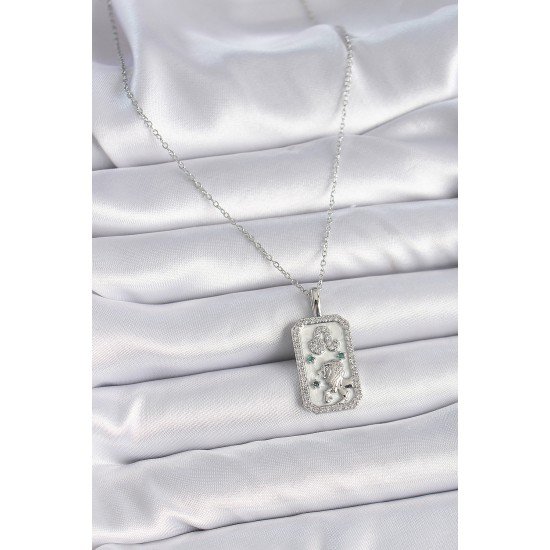 316L Çelik Gümüş Renk Zincir Aslan Burcu Zirkon Taşlı Kadın Kolye 316L Çelik Gümüş Renk Zincir Aslan Burcu Zirkon Taşlı Kadın Kolye