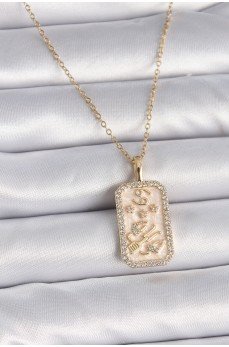 316L Çelik Gold Renk Zincir Yengeç Burcu Zirkon Taşlı Kadın Kolye