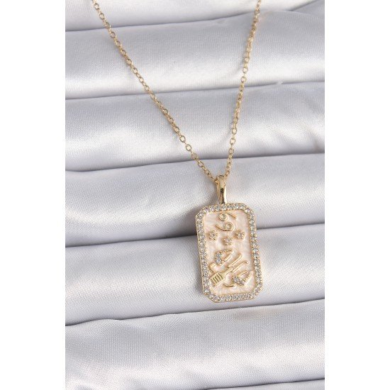 316L Çelik Gold Renk Zincir Yengeç Burcu Zirkon Taşlı Kadın Kolye 316L Çelik Gold Renk Zincir Yengeç Burcu Zirkon Taşlı Kadın Kolye