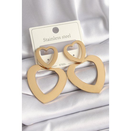 316L Çelik Gold Renk Kalp Model Kadın Küpe 316L Çelik Gold Renk Kalp Model Kadın Küpe