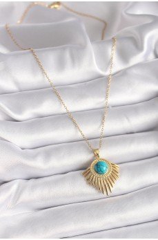 316L Çelik Gold Renk Zincir Mavi Boncuk Güneş Model Kadın Kolye 316L Çelik Gold Renk Zincir Mavi Boncuk Güneş Model Kadın Kolye