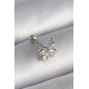 316L Çelik Gümüş Renk Zirkon Taşlı Kelebek Tragus Piercing