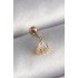 316L Çelik Gold Renk Üçgen Zirkon Taşlı Tragus Piercing