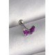 316L Çelik Gümüş Renk Mor Kelebek Model Tragus Piercing 316L Çelik Gümüş Renk Mor Kelebek Model Tragus Piercing
