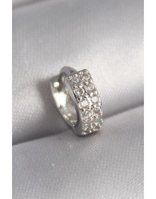 316L Çelik Gümüş Renk Zirkon Taşlı Tragus Piercing