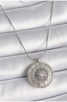 316L Çelik Gümüş Renk Zirkon Taşlı 12 Burç Madalyon Model Kadın Kolye