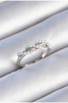 Pirinç Gümüş Renk Sarmal İnci Model Kadın Yüzük Pirinç Gümüş Renk Sarmal İnci Model Kadın Yüzük