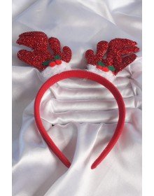 Yılbaşı Temalı Simli Geyik Boynuzu Figürlü Taç