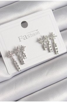 Pirinç Gümüş Renk Zirkon Taşlı 3'Lü Sallantı Yıldız Model Kadın Küpe Pirinç Gümüş Renk Zirkon Taşlı 3'Lü Sallantı Yıldız Model Kadın Küpe