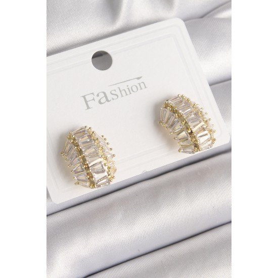 Pirinç Gold Renk Zirkon Taşlı Kaplumbağa Kabuğu Model Kadın Küpe Pirinç Gold Renk Zirkon Taşlı Kaplumbağa Kabuğu Model Kadın Küpe