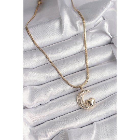 316L Çelik Gold Renk Çelik İtalyan Zincir Zirkon Taşlı Halil Figür Kalp Detay Kadın Kolye 316L Çelik Gold Renk Çelik İtalyan Zincir Zirkon Taşlı Halil Figür Kalp Detay Kadın Kolye