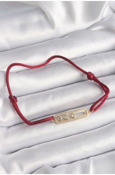 Kırmızı İpli Asansörlü Zirkon Taşlı Gold Messika Model Kadın Bileklik Kırmızı İpli Asansörlü Zirkon Taşlı Gold Messika Model Kadın Bileklik