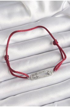 Kırmızı İpli Asansörlü Zirkon Taşlı Gümüş Messika Model Kadın Bileklik Kırmızı İpli Asansörlü Zirkon Taşlı Gümüş Messika Model Kadın Bileklik