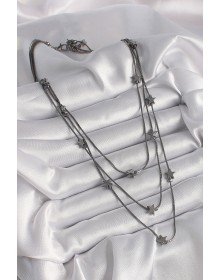 Pirinç Füme Renk 3'Lü Yıldız Model Kadın Kolye