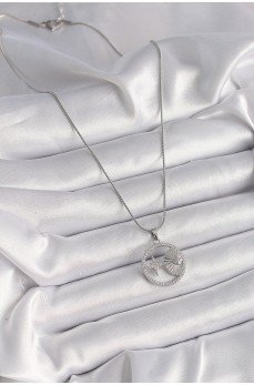 316L Çelik Gümüş Renk Zincir Zirkon Taşlı Yıldız Madalyon Model Kadın Kolye