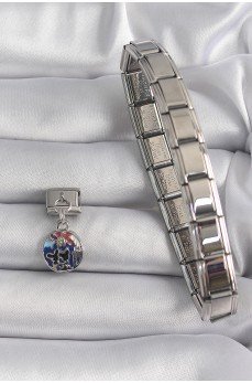 316L Çelik Gümüş Renk Sallantı Dünya Model Nomination Charm