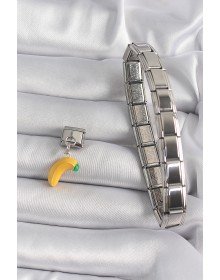 316L Çelik Gümüş Renk Sallantı Muz Model Nomination Charm