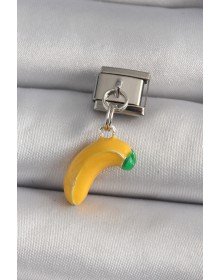 316L Çelik Gümüş Renk Sallantı Muz Model Nomination Charm