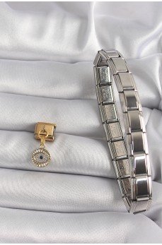 316L Çelik Gold Renk Sallantı Zirkon Taşlı Göz Model Nomination Charm 316L Çelik Gold Renk Sallantı Zirkon Taşlı Göz Model Nomination Charm