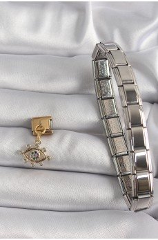 316L Çelik Gold Renk Sallantı Zirkon Taşlı Göz Model Nomination Charm 316L Çelik Gold Renk Sallantı Zirkon Taşlı Göz Model Nomination Charm