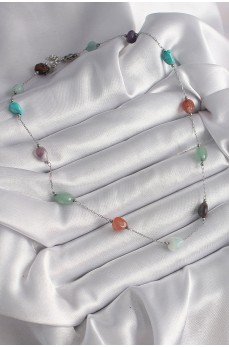 316L Çelik Gümüş Renk Zincir Renkli Doğaltaş Model Kadın Kolye 316L Çelik Gümüş Renk Zincir Renkli Doğaltaş Model Kadın Kolye