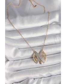 316L Çelik Gold Renk Zirkon Taşlı Vintage Model Kadın Kolye