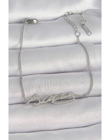 316L Çelik Gümüş Renk Atatürk İmza Model Kadın Bileklik