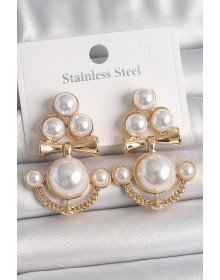 Pirinç Gold Renk İncili Çapa Model Kadın Küpe