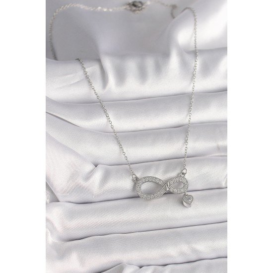 316L Çelik Gümüş Renk Zincir Zirkon Taşlı Sonsuzluk Model Taşlı Kalp Detay Kadın Kolye 316L Çelik Gümüş Renk Zincir Zirkon Taşlı Sonsuzluk Model Taşlı Kalp Detay Kadın Kolye