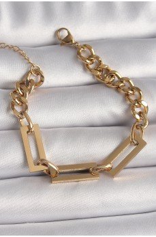 316L Çelik Gold Renk 2'Li Zincir Model Kadın Bileklik