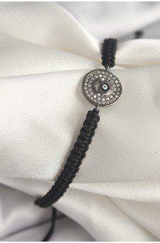 Pirinç Füme Renk Zirkon Taşlı Nazar Boncuk İşleme Makrome Asansörlü Model Kadın Bileklik Pirinç Füme Renk Zirkon Taşlı Nazar Boncuk İşleme Makrome Asansörlü Model Kadın Bileklik