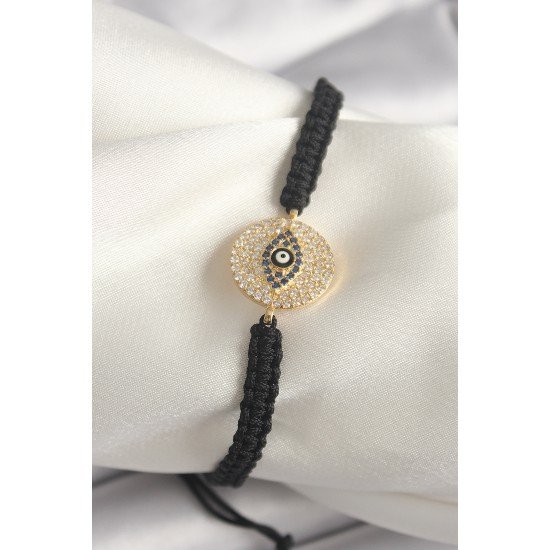 Pirinç Gold Renk Zirkon Taşlı Göz İşlemeli Figür Asansörlü Makrome Model Kadın Bileklik Pirinç Gold Renk Zirkon Taşlı Göz İşlemeli Figür Asansörlü Makrome Model Kadın Bileklik