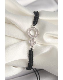 Pirinç Gümüş Renk Zirkon Taşlı Mars Figür Asansörlü Makrome Model Kadın Bileklik